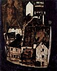 Dead Paintings - Dead city or city on the blue river by Egon Schiele